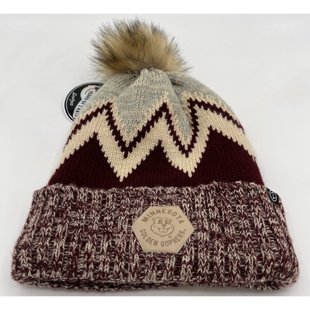 NCAA Minnesota Golden Gophers Goldy Mascot Pom Pom Knit Beanie Winter Hat Zephyr